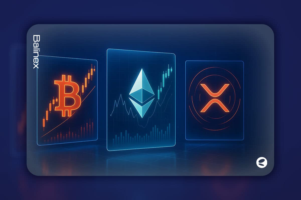 تحلیل تکنیکال بیت کوین، اتریوم و ریپل امروز ۸ آذر