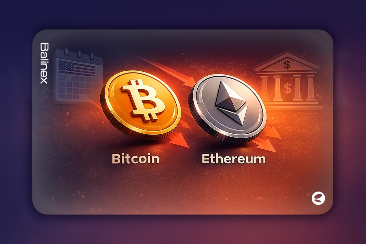 بیت کوین و اتریوم دوباره سقوط کردند | بازار در انتظار داده های آمریکا و نرخ بهره ژاپن