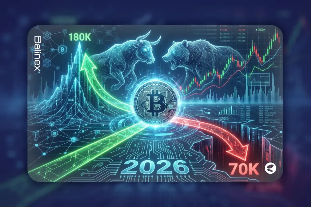 پیش بینی قیمت بیت کوین در سال ۲۰۲۶؛ از ۷۰ تا ۱۸۰ هزار دلار!