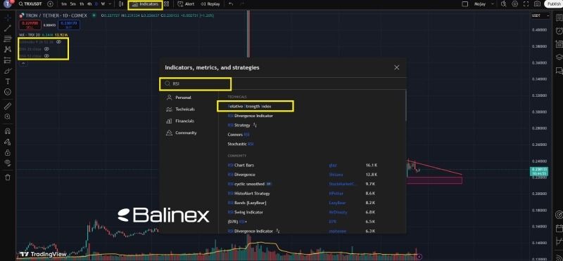 نحوه اضافه کردن اندیکاتور در Tradingview