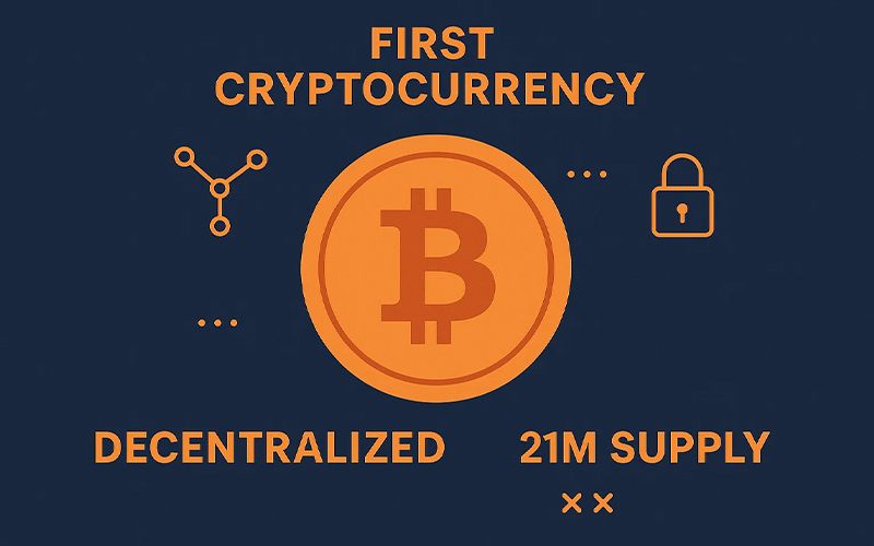 بیت کوین با نماد اختصاری BTC، اولین ارز دیجیتال معرفی شده به دنیا است که به صورت غیرمتمرکز کار میکند