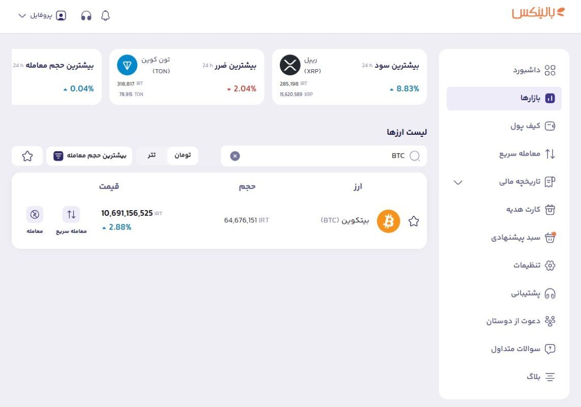 جفت معاملاتی USDT/BTC