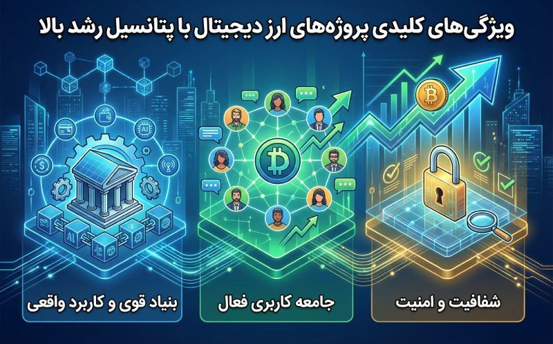 ویژگیهای کلیدی پروژههای ارز دیجیتال با پتانسیل رشد بالا