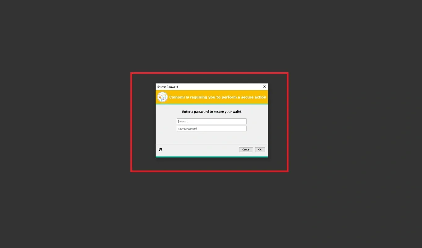 ایجاد رمز کیف پول کوینومی