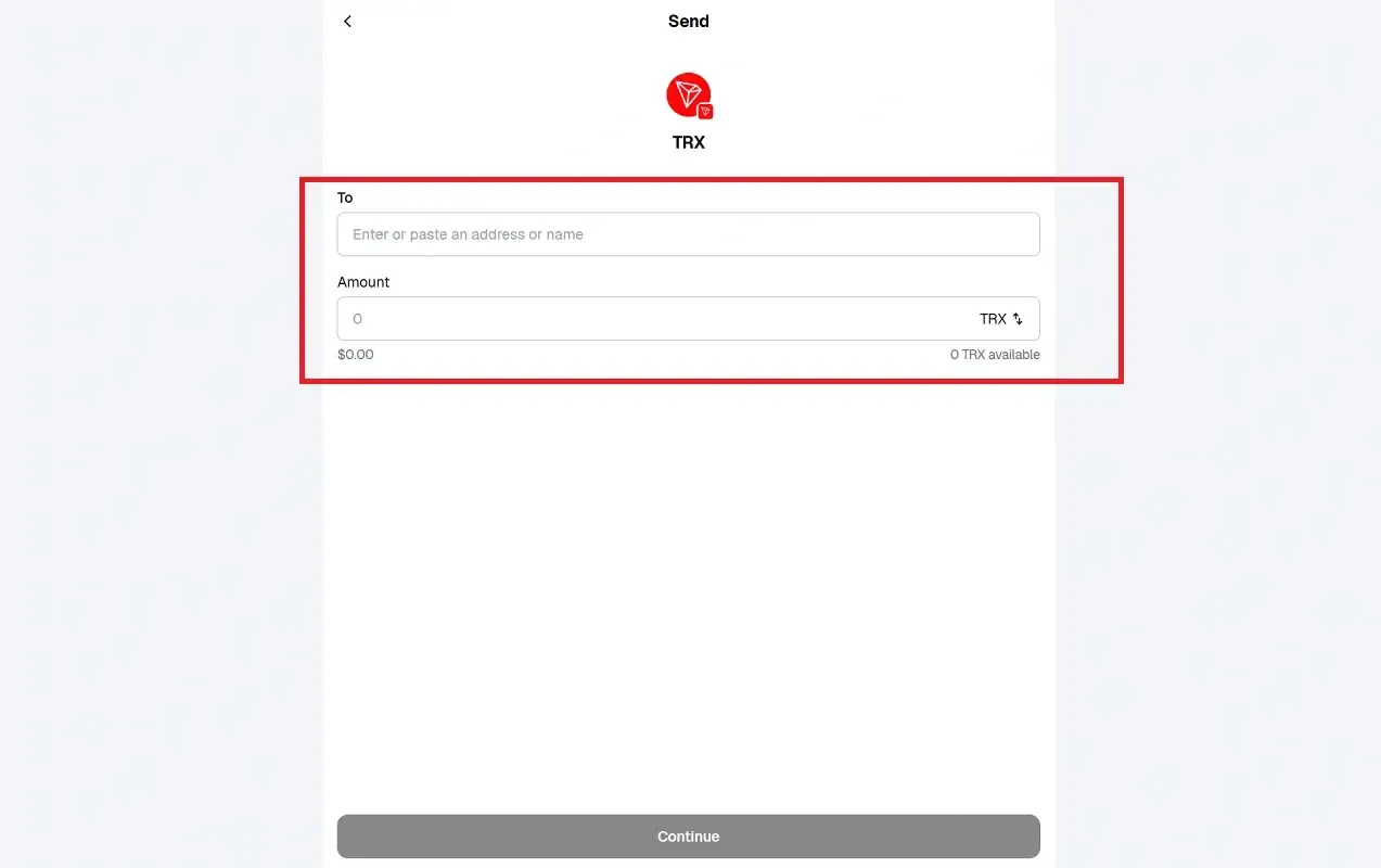 کپی آدرس ترون و انتقال