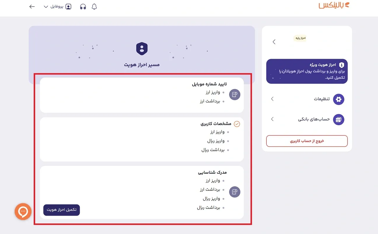 احراز هویت بالینکس
