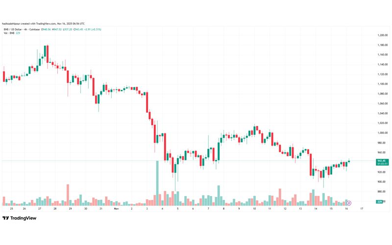 چارت قیمت بایننس کوین (BNB)