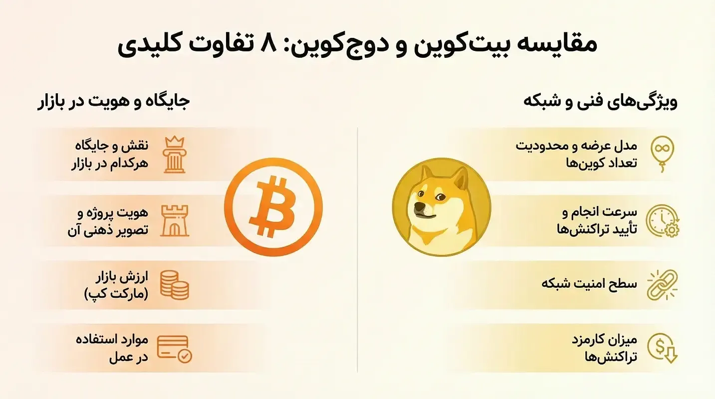 تفاوت دوج کوین و بیت کوین