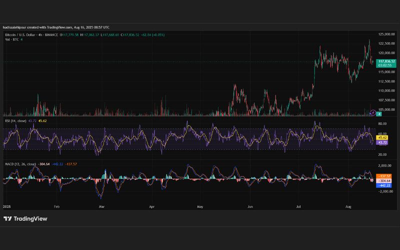 چارت قیمت بیت کوین (BTC)