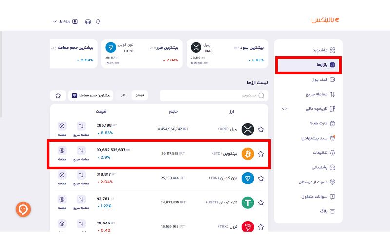 آموزش خرید بیت کوین در بالینکس