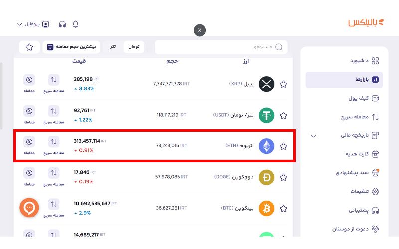 آموزش خرید اتریوم در بالینکس