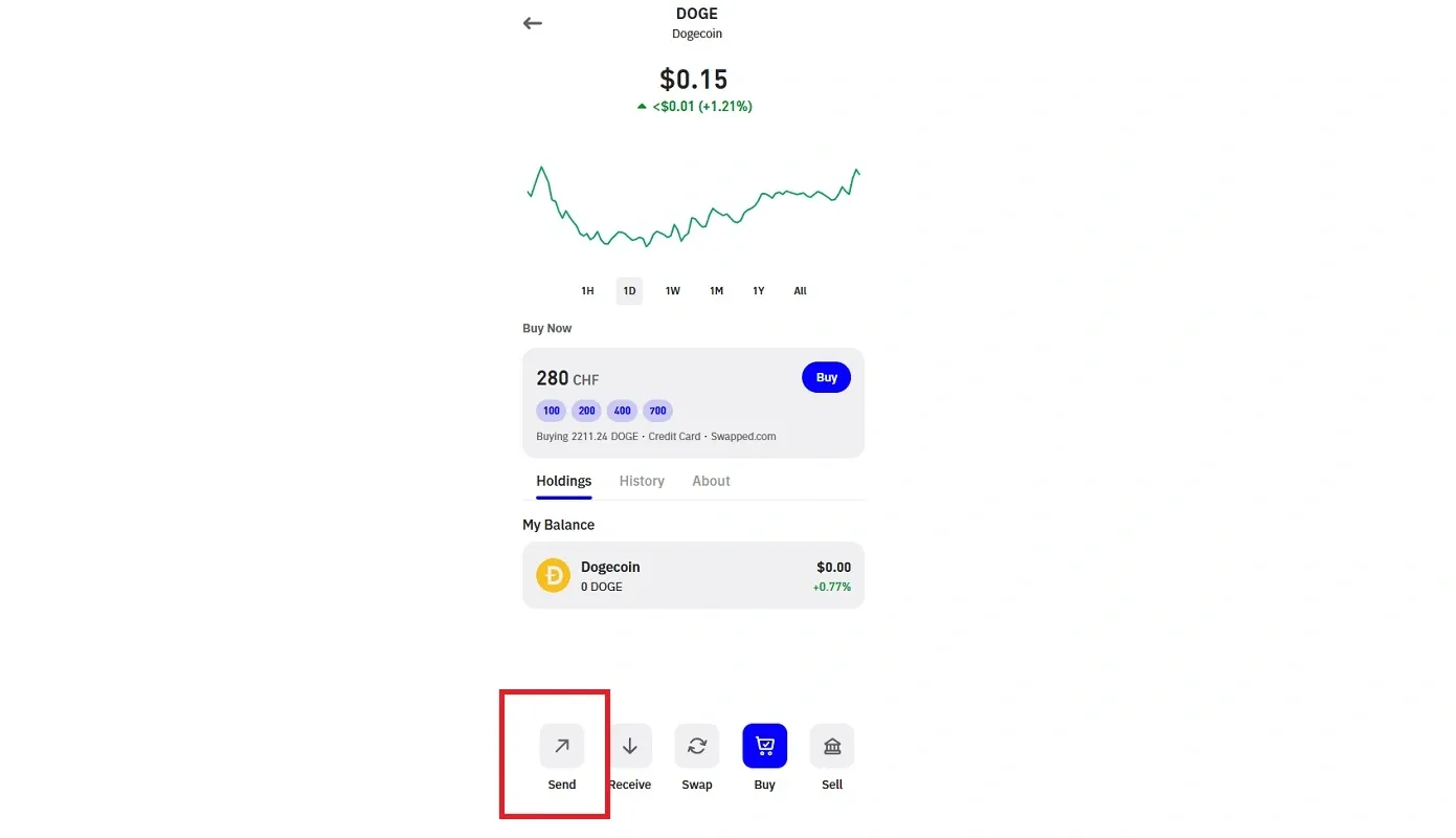 ارسال دوج کوین از تراست ولت