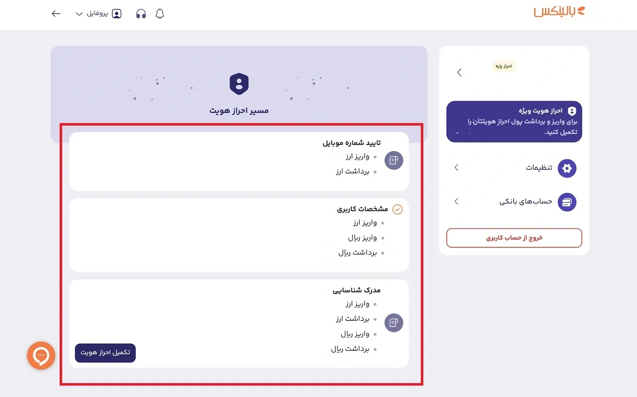 احراز هویت بالینکس