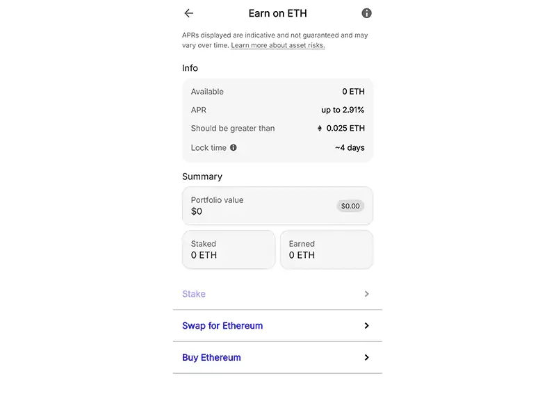 استیک اتریوم در تراست ولت (Trust Wallet)