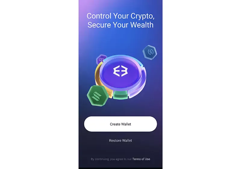 مرحله اول بازیابی کیف پول اکسودوس