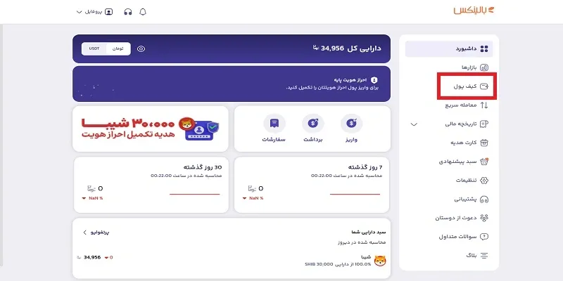 کیف پول صرافی بالینکس