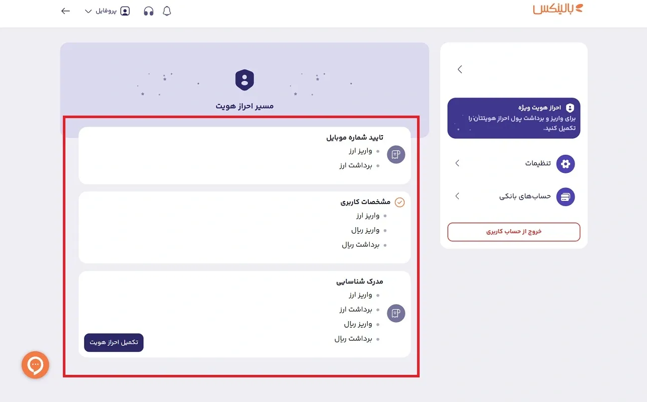 احراز هویت بالینکس